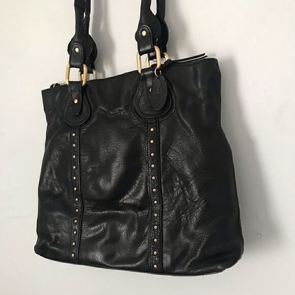 Rolfs black leather purse with gold hardware - Picture 3 of 13